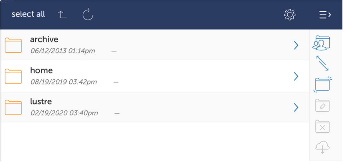 listing of /storage/ directory